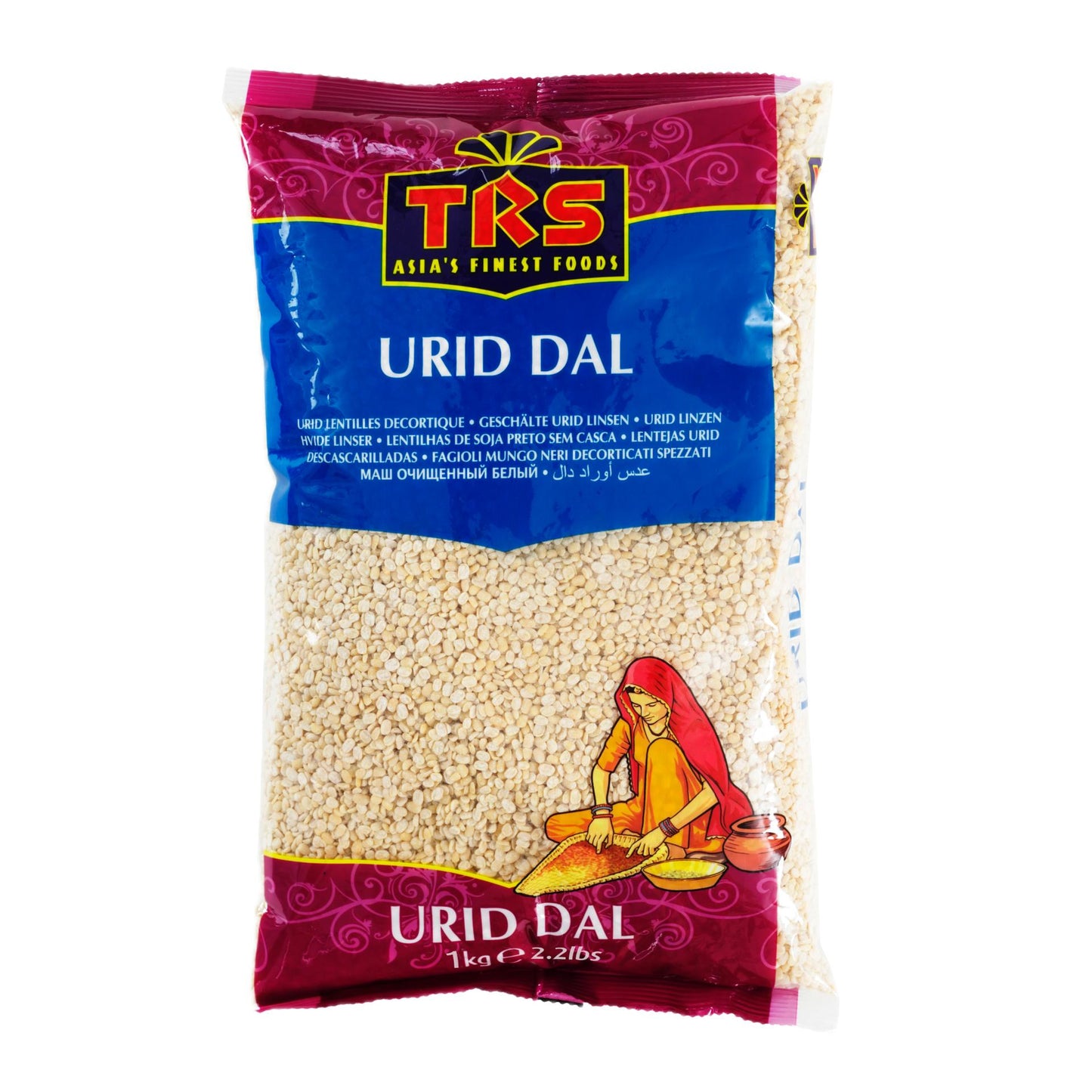 TRS Urid Dal (geschälte & halbierte schwarze Linsen, ohne Schale)